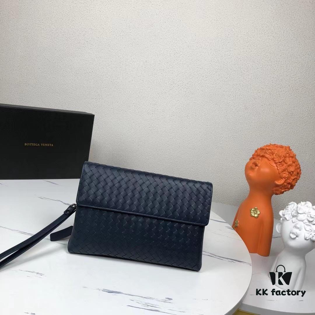 BV Casual Clutch with Box 😎 - Blue, Imported Waxed Cowhide, Premium Handcrafted Design