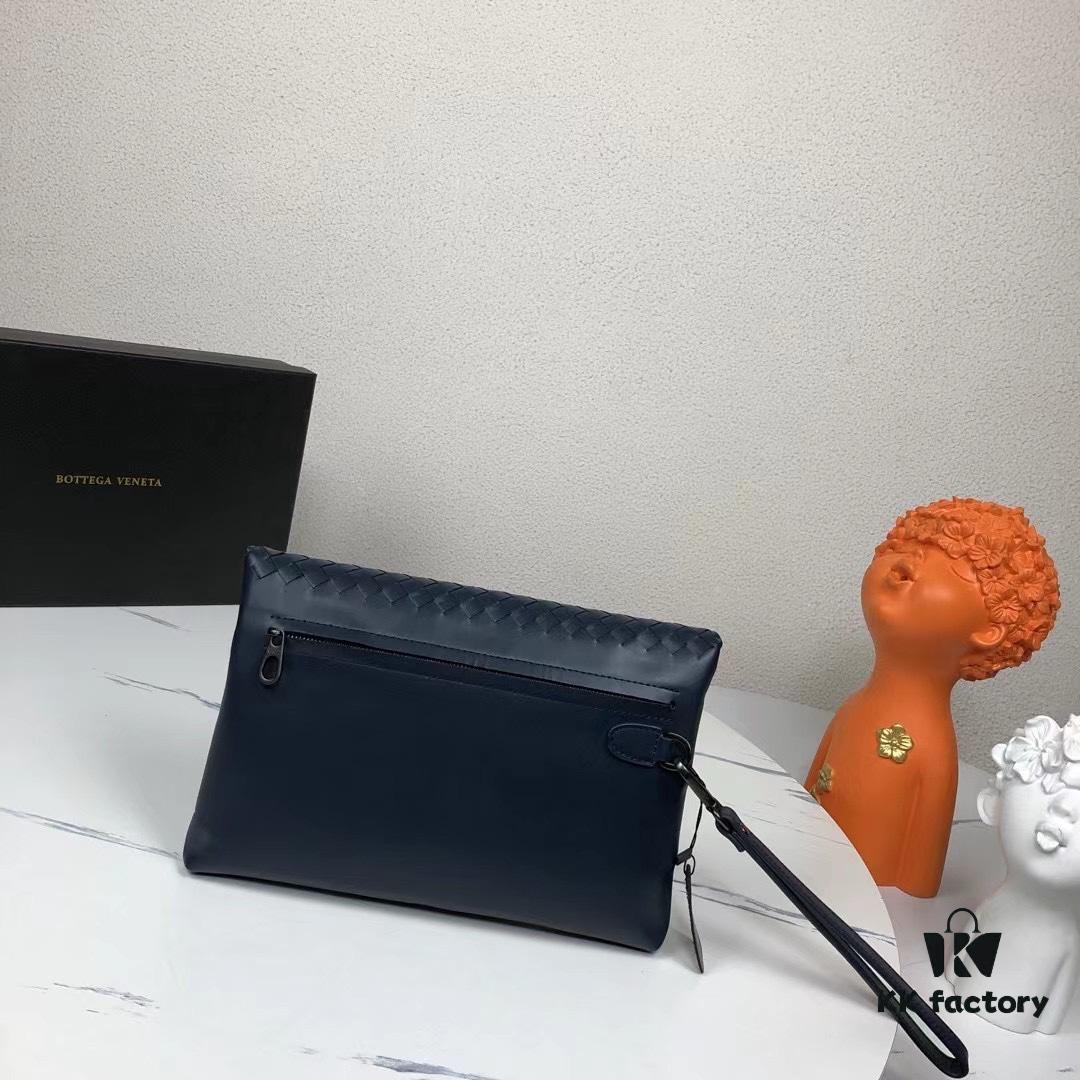 BV Casual Clutch with Box 😎 - Blue, Imported Waxed Cowhide, Premium Handcrafted Design