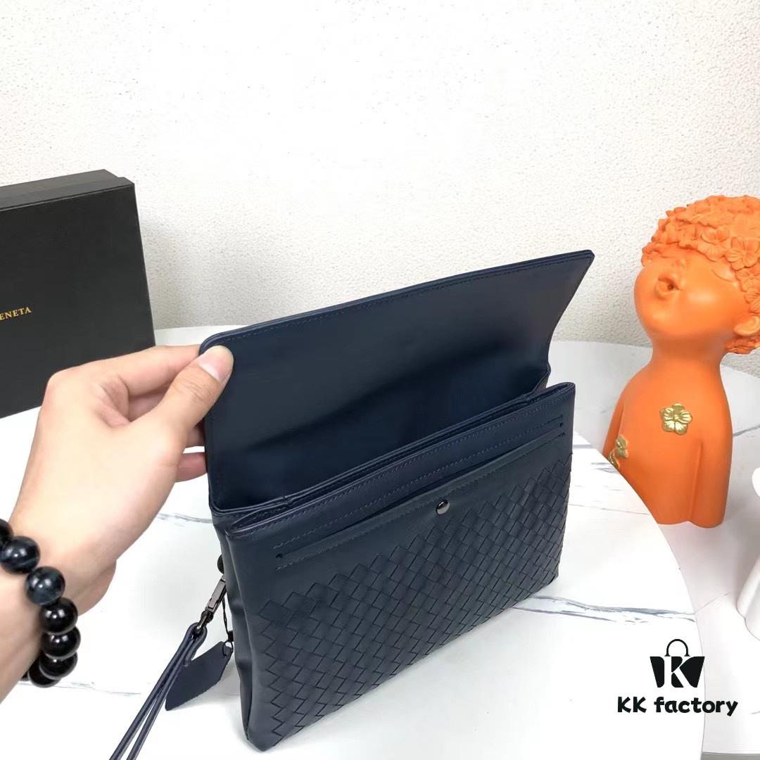 BV Casual Clutch with Box 😎 - Blue, Imported Waxed Cowhide, Premium Handcrafted Design