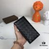 Bv🦋 Braided Wallet Long Style, Top-Grade Imported Waxed Cowhide 🐂, Handcrafted Weaving, Soft and Orderly, Fashionable and Minimalist, Excellent Craftsmanship, 10 Card Slots ✅ Model: 305# (Medium Weave), Color: Black, Size: 18.5*9.5*2cm