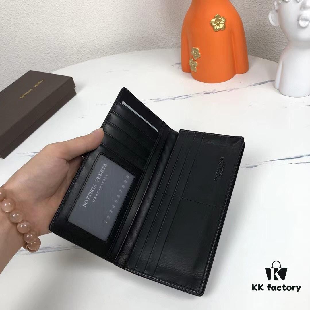 Bv🦋 Woven Wallet Long Style, Top-Grade Imported Wax Cowhide 🐂, Handcrafted Braid, Soft and Orderly, Fashionable and Minimalist, Excellent Craftsmanship, 10 Card Slots ✅