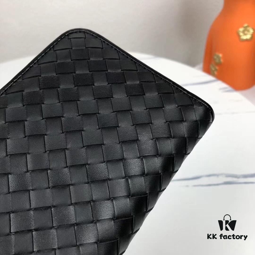 Bottega Veneta 1256# Blue Calfskin Handwoven Tote Bag