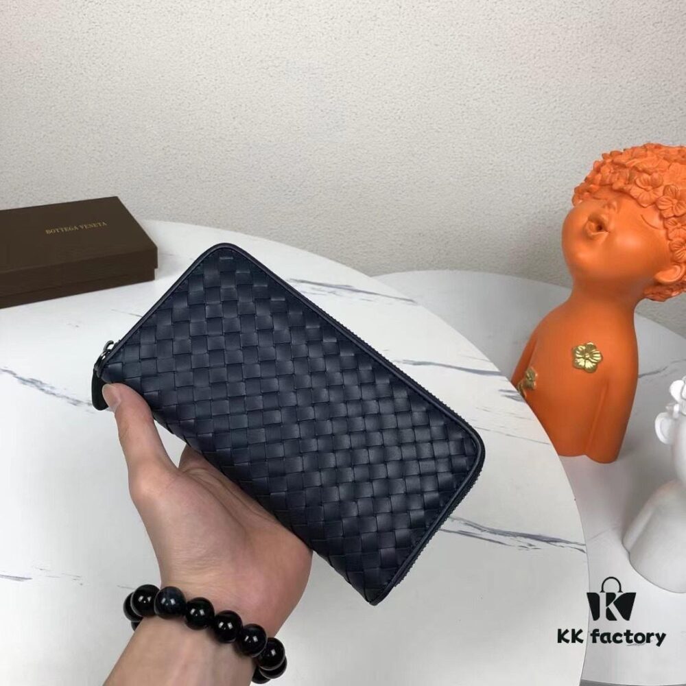 Bottega Veneta 1256# Blue Calfskin Handwoven Bag