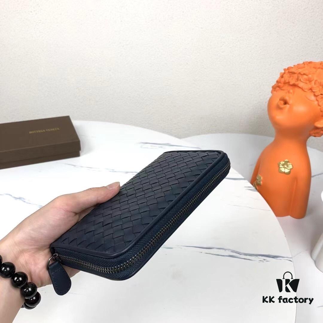 Bottega Veneta 1256# Blue Calfskin Handwoven Bag