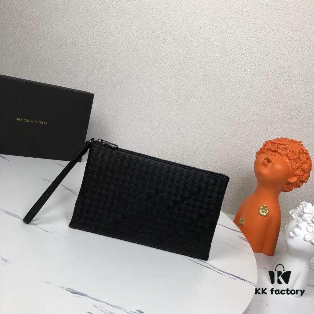 Medium Size with Box - BV Men's Handbag, Crafted with Premium Waxed Cowhide, Handwoven Design