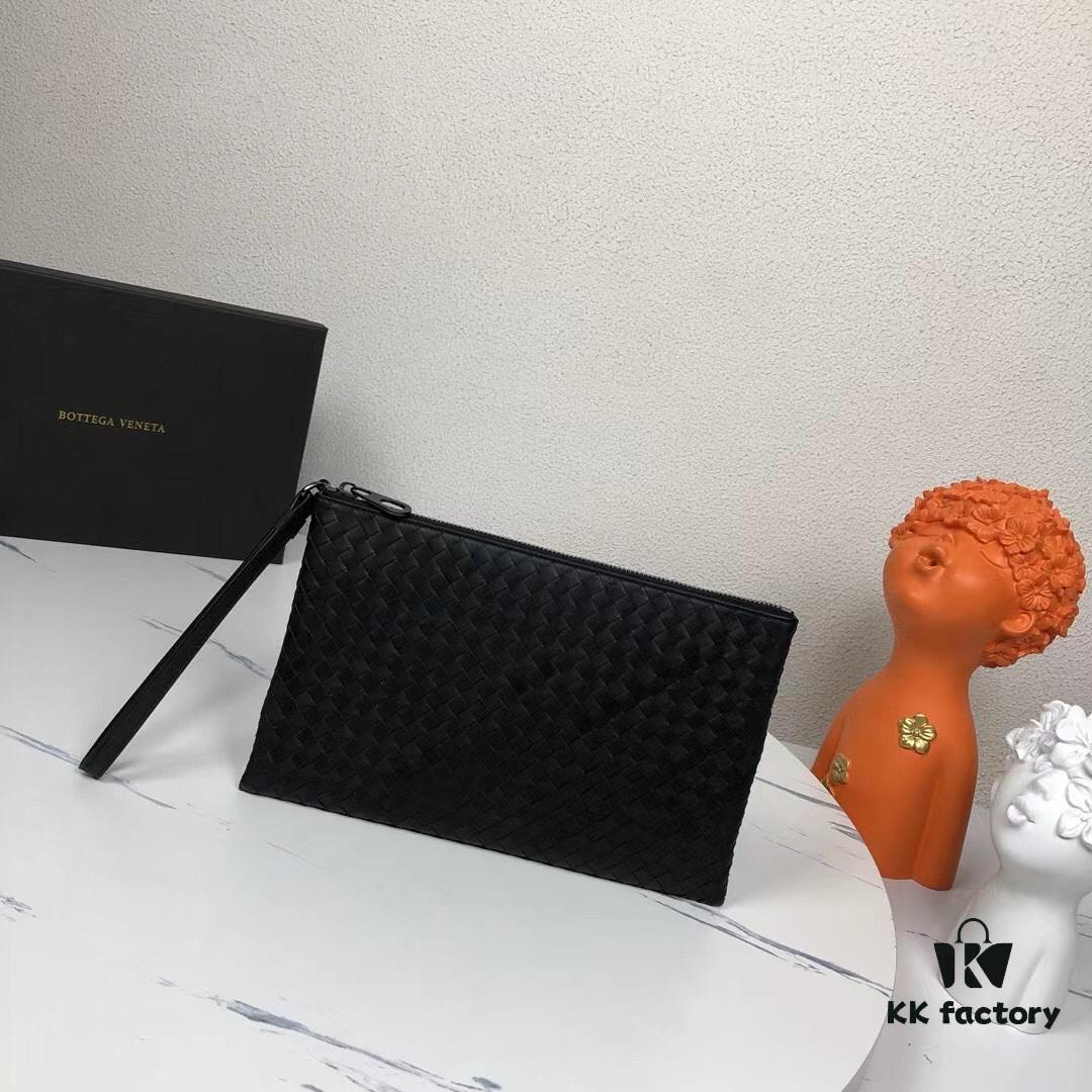 Medium Size with Box - BV Men's Handbag, Crafted with Premium Waxed Cowhide, Handwoven Design