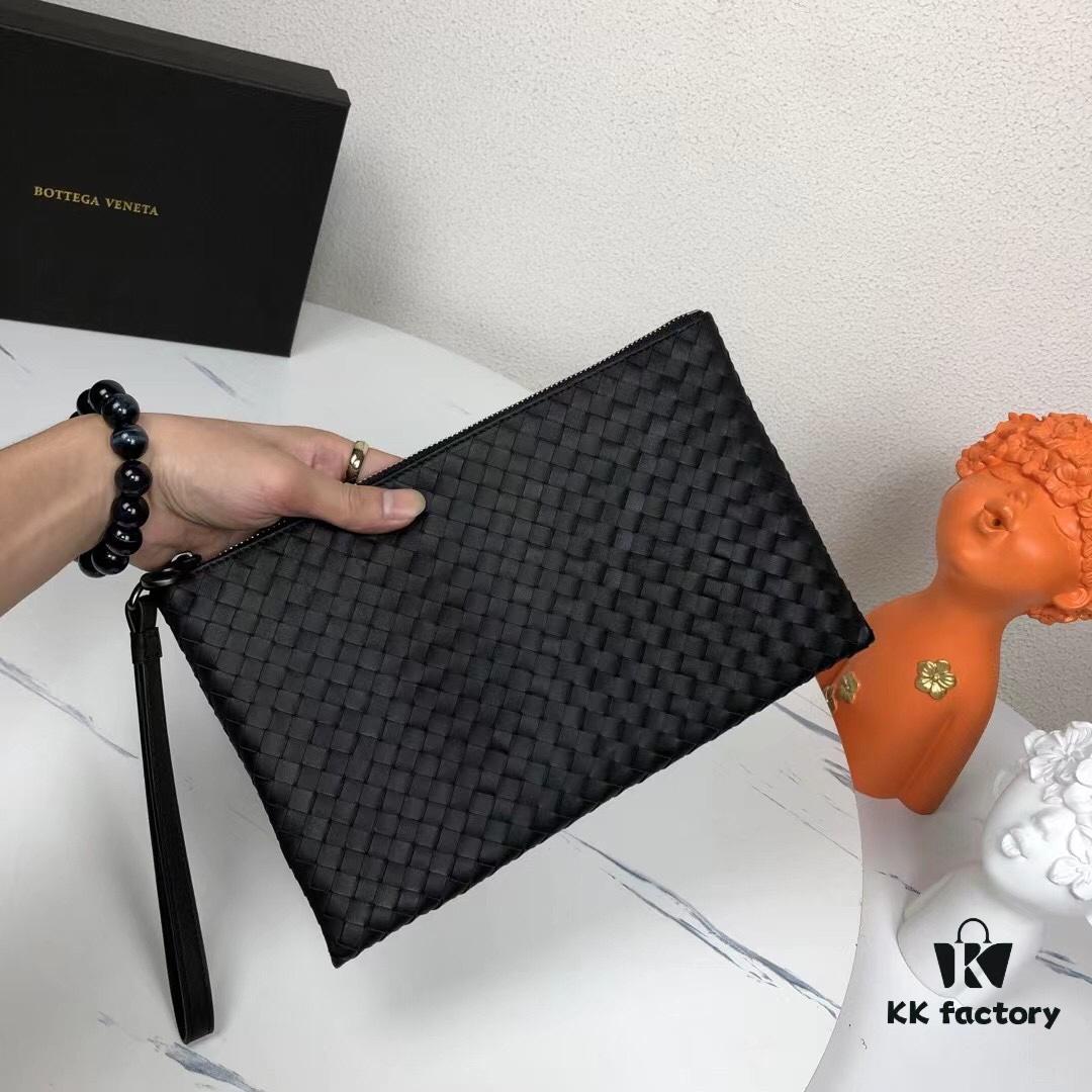 Medium Size with Box - BV Men's Handbag, Crafted with Premium Waxed Cowhide, Handwoven Design