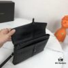 Bv Casual Clutch with Box 😎 Premium Imported Waxed Cowhide, Unique Design, Exquisite Craftsmanship, Elegant and Sophisticated - Model No. 6691#, Black, 27x18x4cm