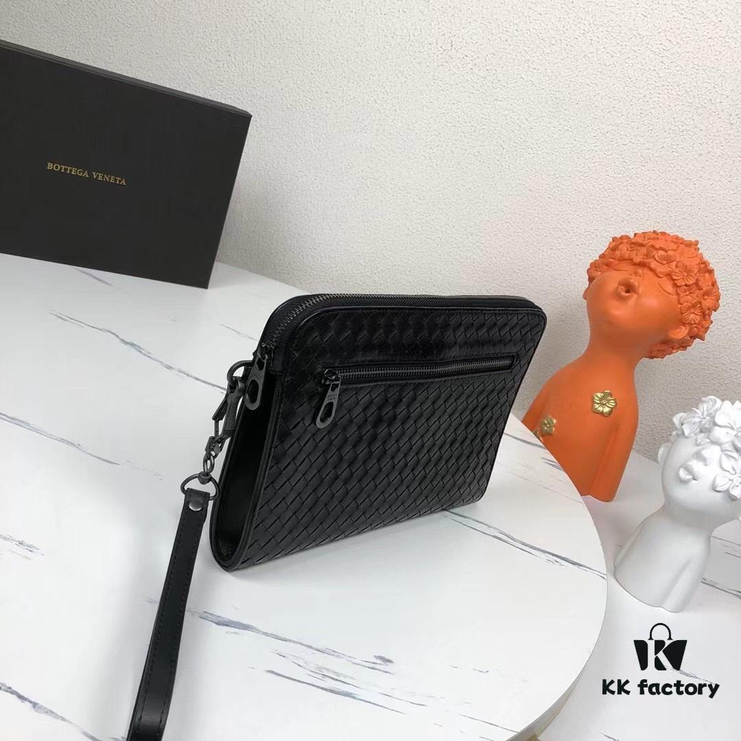 New BV Handbag with Box 🎩🎩 Small Black Clutch 1810S# Size 27X19X3 cm