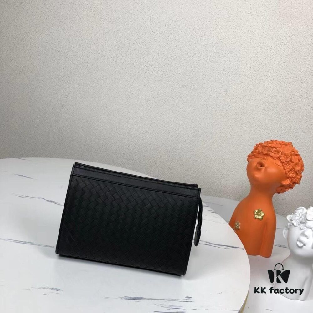 Bv Small Men's Handbag New from Cabinet Same as Original Seamless Braided Calfskin with Gunmetal Hardware