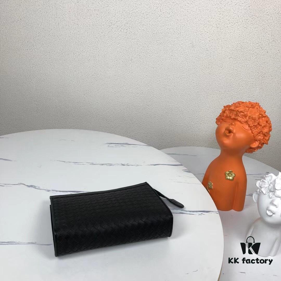 Bv Small Men's Handbag New from Cabinet Same as Original Seamless Braided Calfskin with Gunmetal Hardware