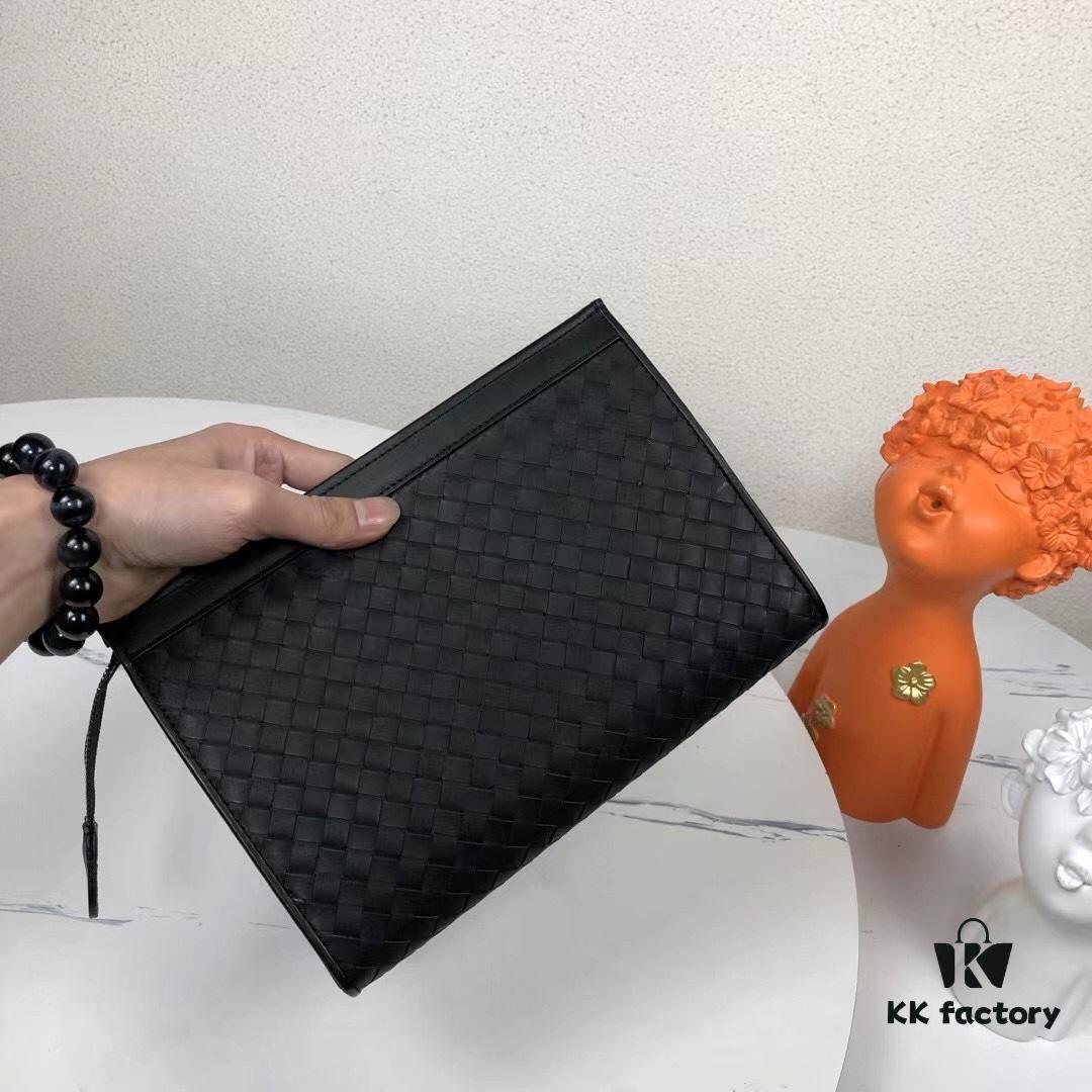 Bv Small Men's Handbag New from Cabinet Same as Original Seamless Braided Calfskin with Gunmetal Hardware