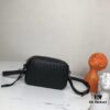 Crossbody and Handheld Two-Way BV Intrecciato Woven Leather Crossbody Bag with Zipper Closure