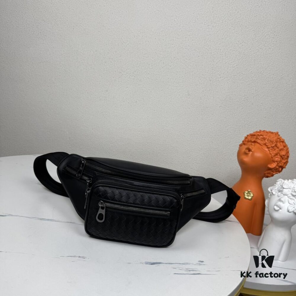 BV Latest Men's Waist Bag, Original Quality, Top-Grade Waxed Calfskin Leather, Elegant Design, Premium Craftsmanship