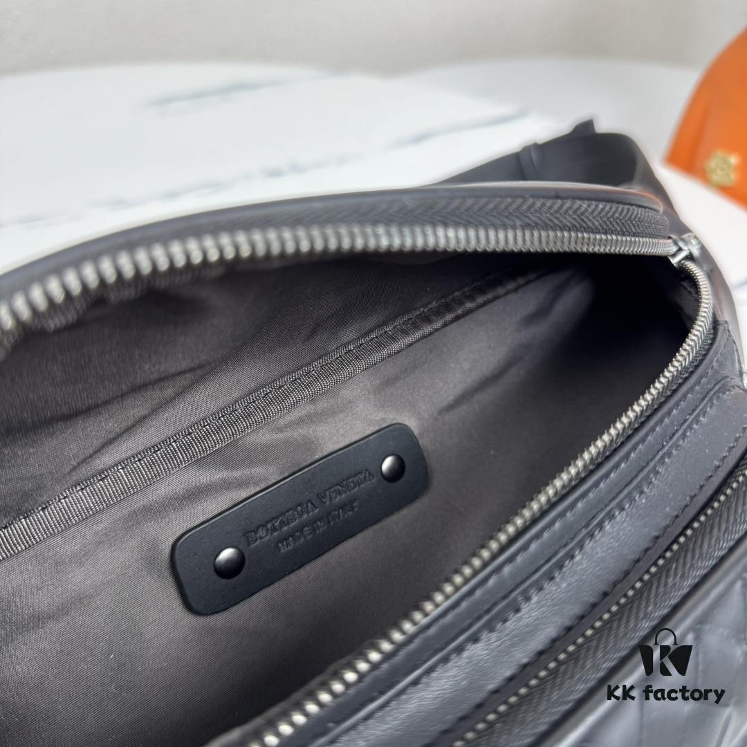 BV Latest Men's Waist Bag, Original Quality, Top-Grade Waxed Calfskin Leather, Elegant Design, Premium Craftsmanship