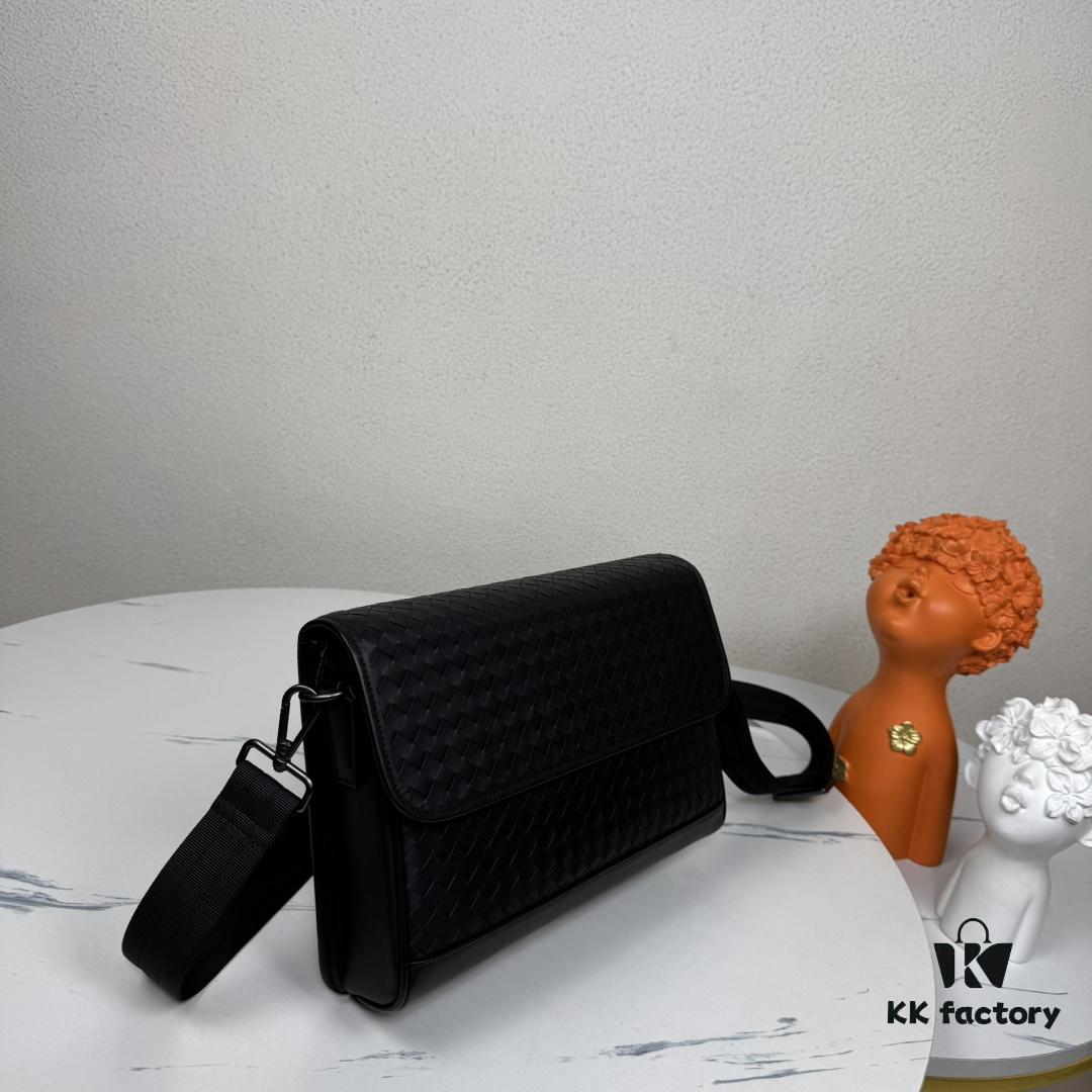 BV Latest Men's Shoulder Bag Original Quality Top-Grade Waxed Calfskin