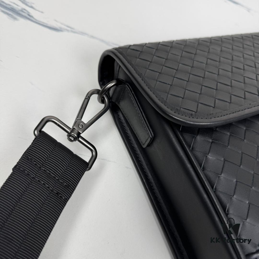 BV Latest Men's Shoulder Bag Original Quality Top-Grade Waxed Calfskin