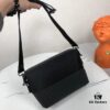 BV Latest Men's Shoulder Bag, Top-Quality Original Order, Official Website Synchronized, Premium Waxed Calfskin, Exquisite Craftsmanship, Black, 25x15x10cm