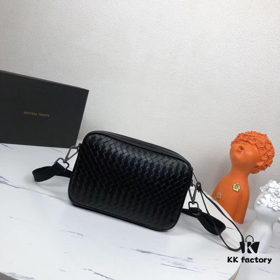 Bv New Classic Woven Leather Mini Messenger Bag with Box, Adjustable Crossbody or Clutch Use