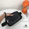 BV New Arrival Woven Leather Compact Waist Bag ✅ Linear Waist Pouch Made from Imported Waxed Calfskin with Signature Intrecciato 15 Weave, Top Zip Closure, Front Zip Pocket, Interior Phone Compartment, and Adjustable Strap