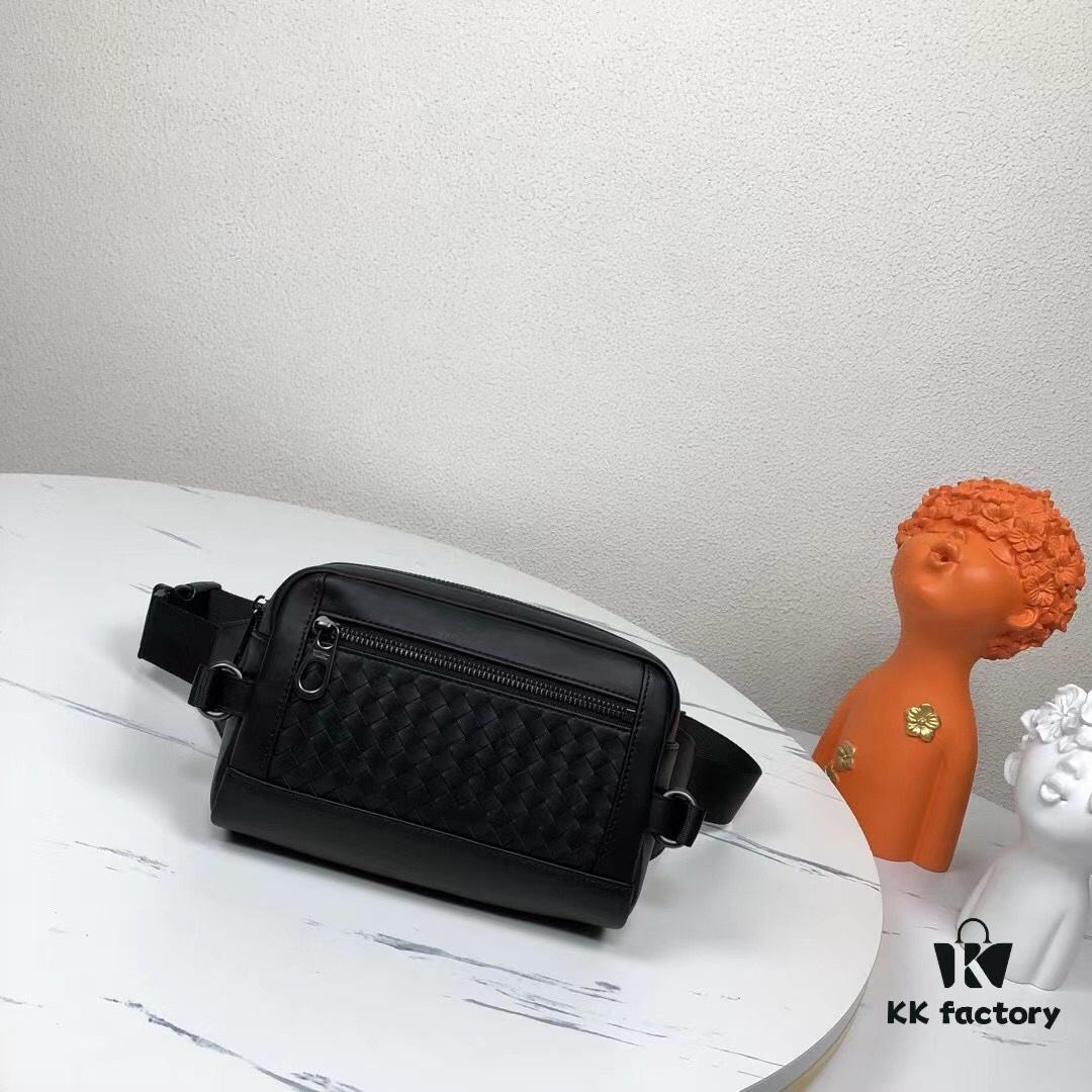 Bv Counter Model Waist Bag Made of Imported Waxed Cowhide Leather