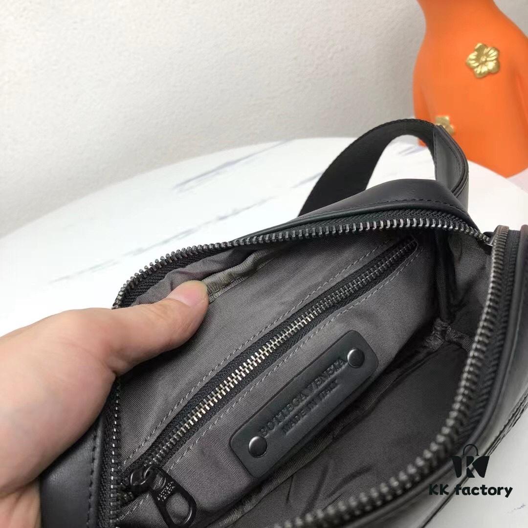 Bv Counter Model Waist Bag Made of Imported Waxed Cowhide Leather