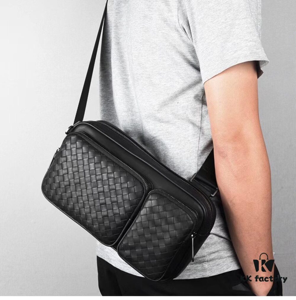 BV All-Season Versatile Crossbody Bag, Men's Handwoven Shoulder Bag / Woven Chest Bag