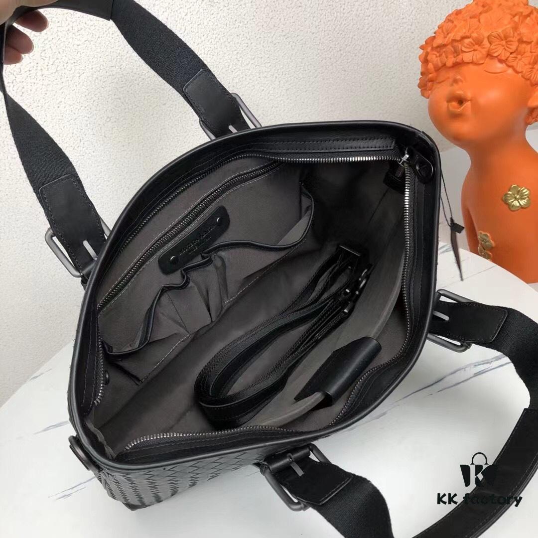 Top-Quality Genuine Waxed Calfskin Handbag - Style 822# Black