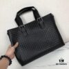 Top-Quality Genuine Waxed Calfskin Handbag - Style 822# Black