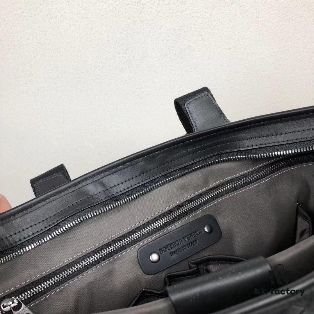 Top-Quality Genuine Waxed Calfskin Handbag - Style 822# Black