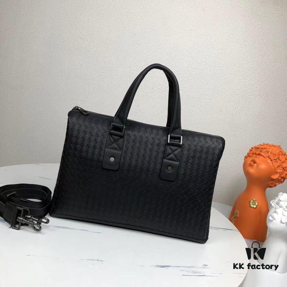 BV Multi-Compartment Top-Quality Original Order Luxury Tote Bag in Premium Waxed Calfskin - Model 828# Black