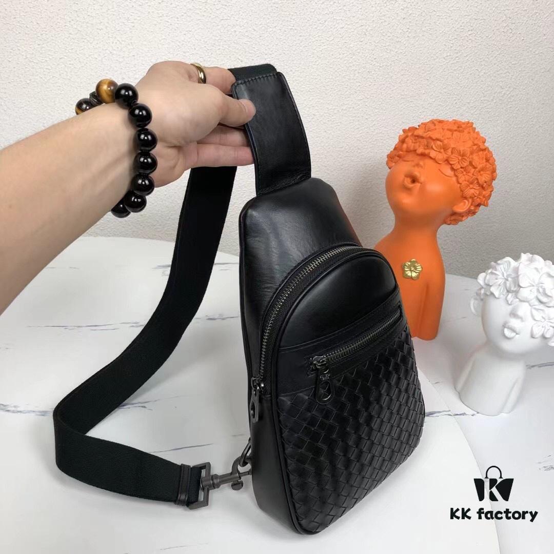 Bv Men's Chest Bag, Minimalist Design with Premium Leather Emphasis