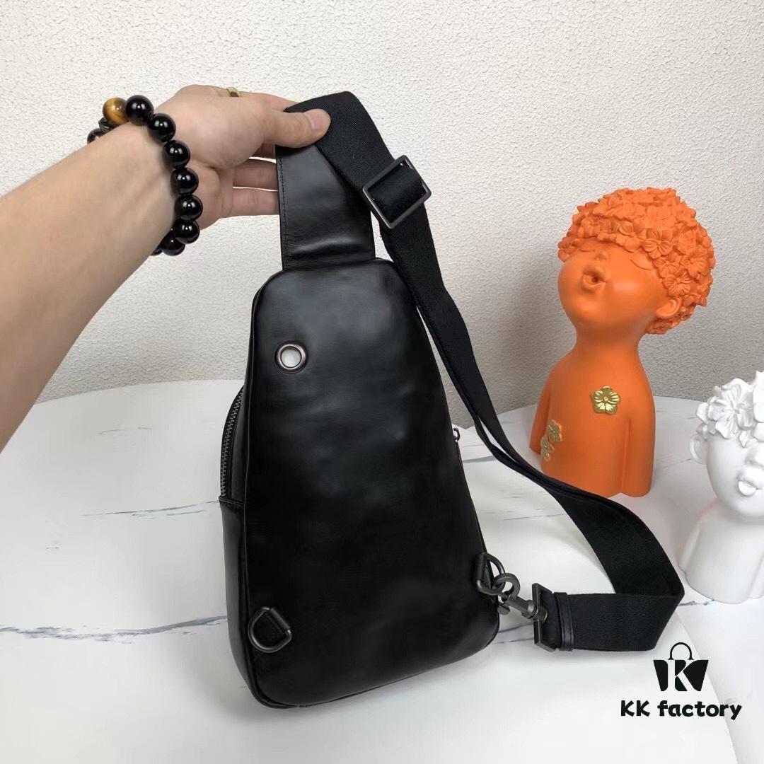 Bv Men's Chest Bag, Minimalist Design with Premium Leather Emphasis