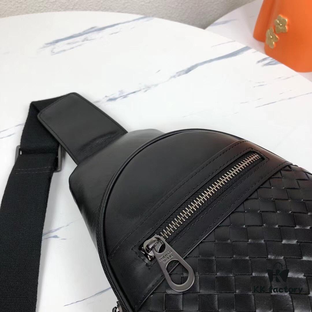 Bv Men's Chest Bag, Minimalist Design with Premium Leather Emphasis