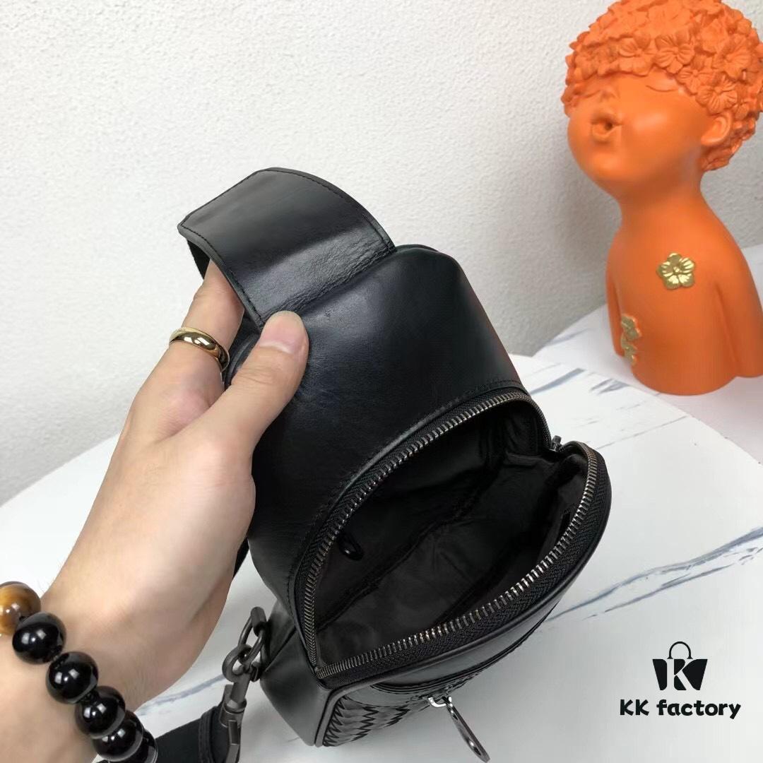 Bv Men's Chest Bag, Minimalist Design with Premium Leather Emphasis