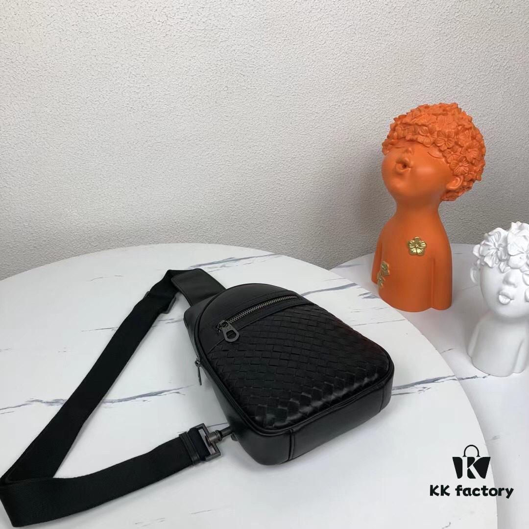 Bv Men's Chest Bag, Minimalist Design with Premium Leather Emphasis