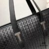 BV Multi-Compartment High-End Genuine Leather Handbag - Top-Quality Wax-Coated Calfskin, Original Cabinet Hardware, Elegant Black Design