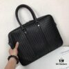 BV Men's Business Bag, Genuine Waxed Cowhide Executive Handbag, European Style Silver Buckle, Fashionable and Casual Design