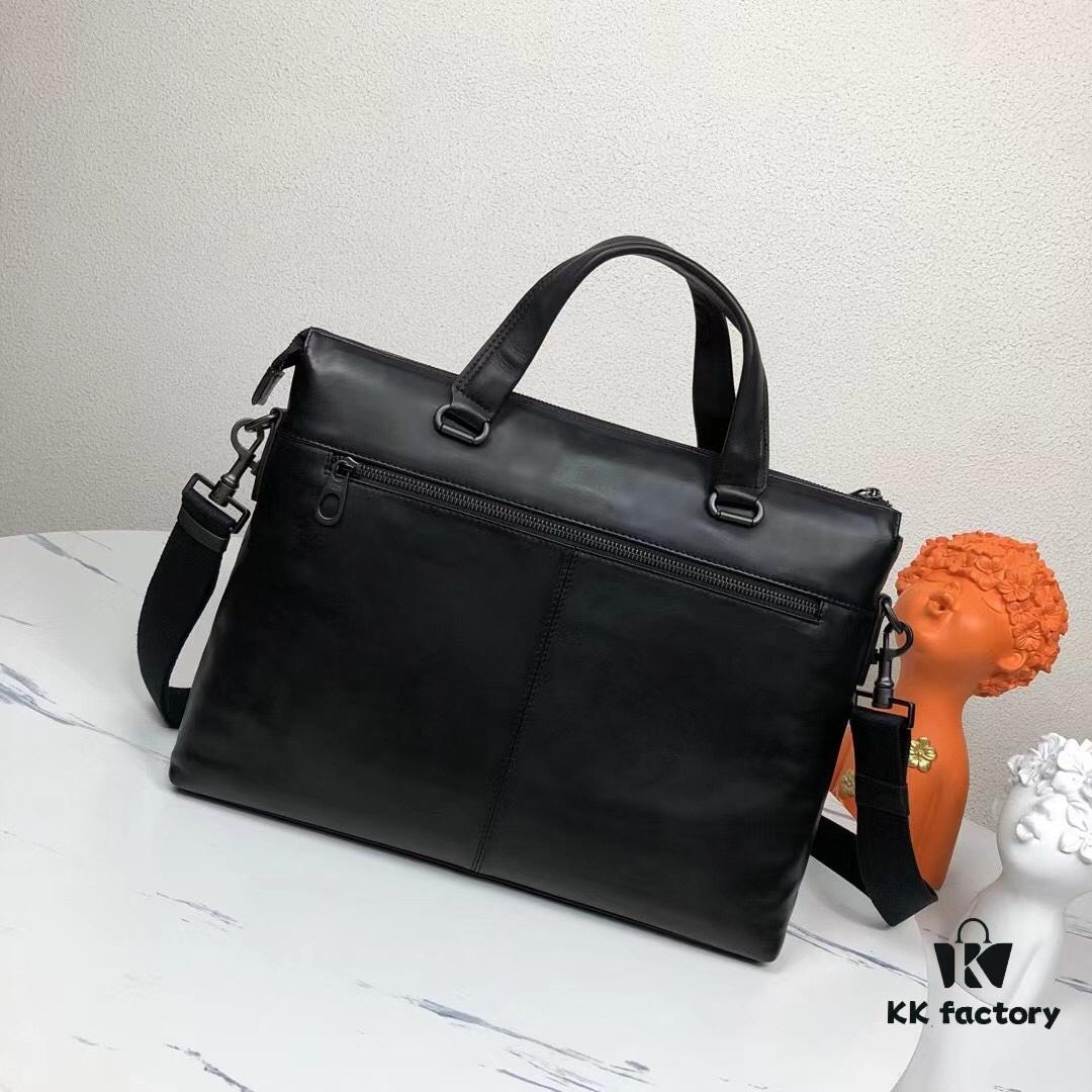 BV Latest Men's Business Briefcase Original Quality Top-Grade Waxed Calfskin Luxurious Feel Exclusive Hardware Elegant Design Exquisite Craftsmanship Premium Look 38x28.5cm