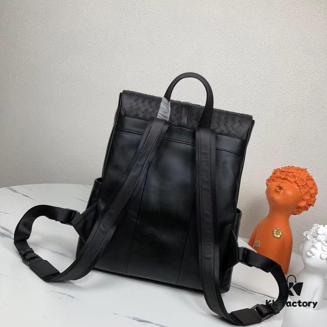 BV Latest Men's Backpack, Original Quality, Top-Grade Waxed Calfskin Leather, Premium Hardware, Elegant Design