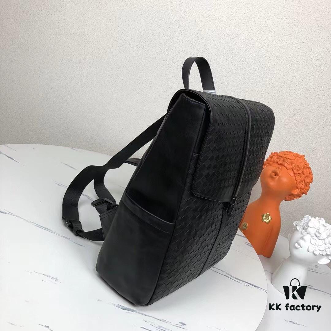 BV Latest Men's Backpack, Original Quality, Top-Grade Waxed Calfskin Leather, Premium Hardware, Elegant Design