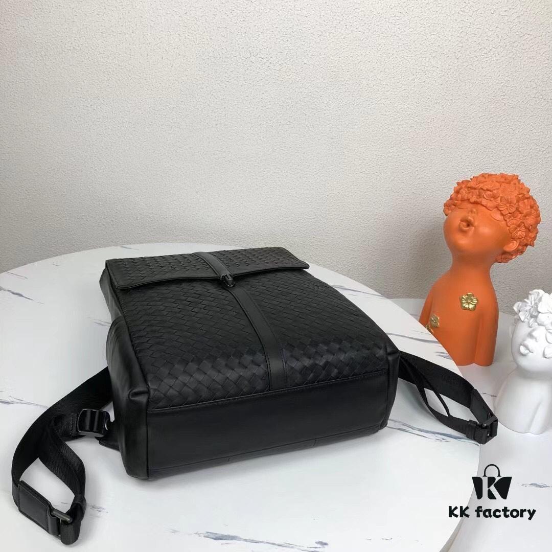 BV Latest Men's Backpack, Original Quality, Top-Grade Waxed Calfskin Leather, Premium Hardware, Elegant Design