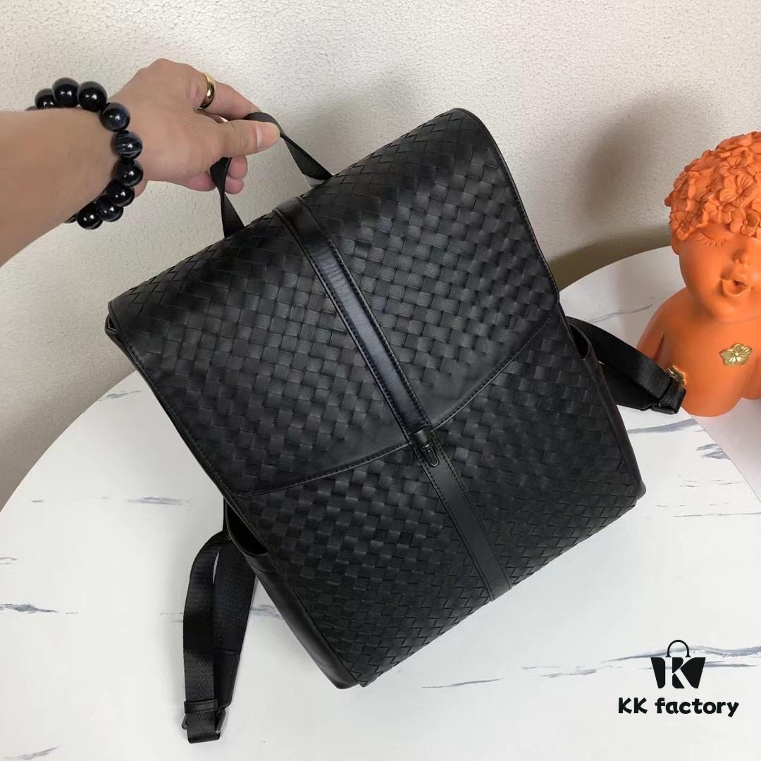 BV Latest Men's Backpack, Original Quality, Top-Grade Waxed Calfskin Leather, Premium Hardware, Elegant Design