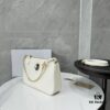 BVLGARI SERPENTI BAIA Small Shoulder Bag in Textured Silver Calfskin