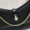 BVLGARI SERPENTI BAIA Small Shoulder Bag in Silvered Textured Calfskin with Snake Head Clasp