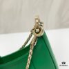 BVLGARI SERPENTI BAIA Small Shoulder Bag in Textured Silver Calfskin with Snake-Head Magnetic Clasp
