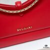 BVLGARI SERPENTI BAIA Small Shoulder Bag in Textured Silver Calfskin with Snake-Head Clasp