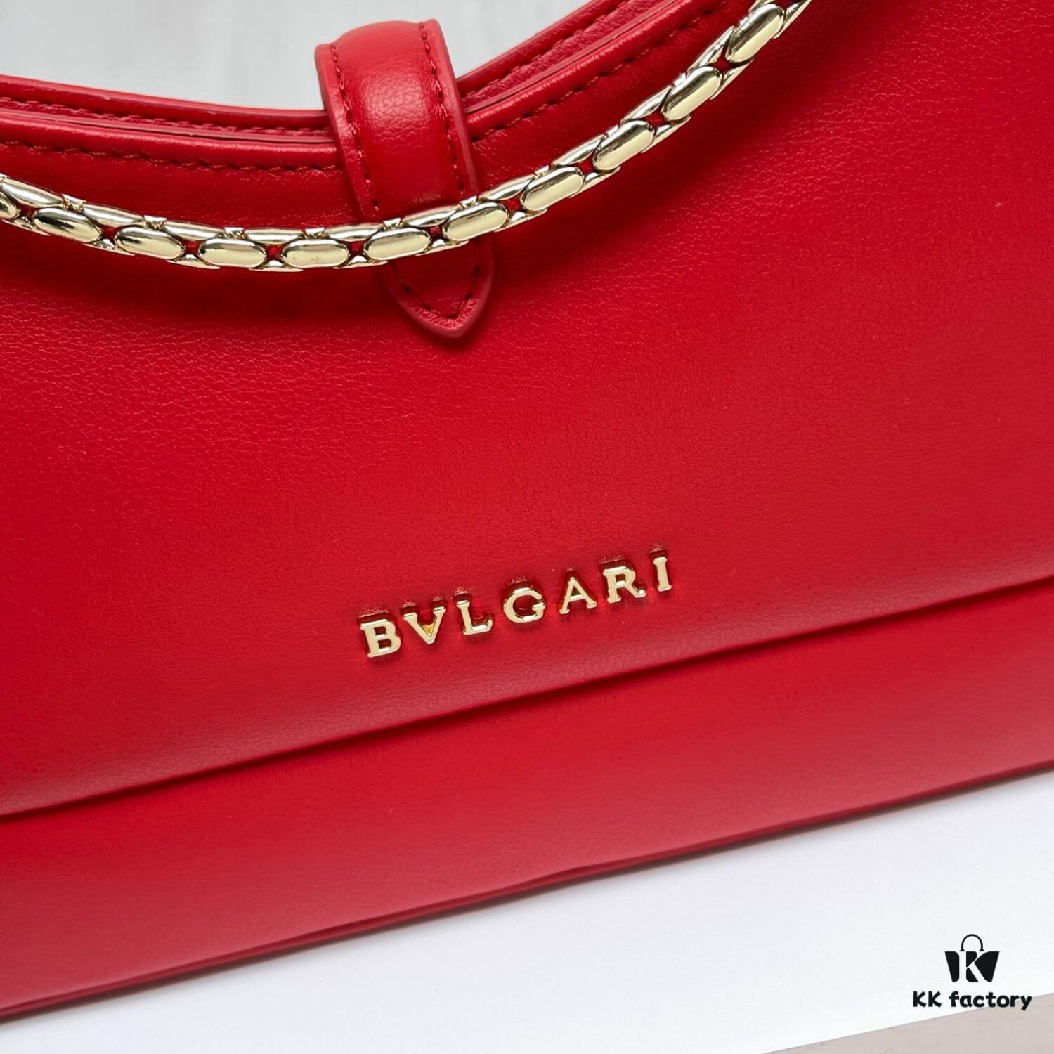 BVLGARI SERPENTI BAIA Small Shoulder Bag in Textured Silver Calfskin with Snake-Head Clasp