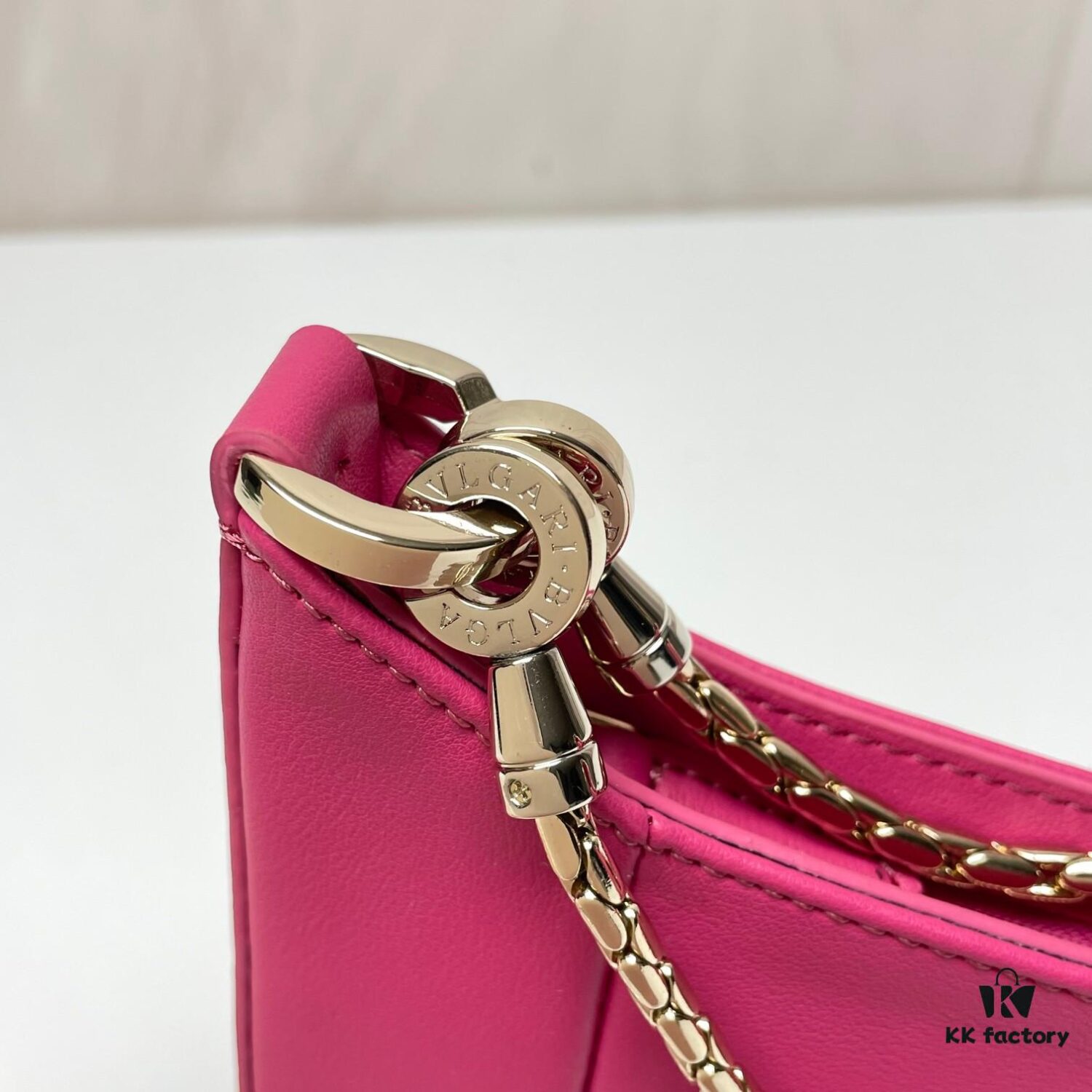 BVLGARI SERPENTI BAIA Small Shoulder Bag in Silvered Textured Calfskin with Snake-Head Clasp