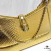 BVLGARI SERPENTI BAIA Small Shoulder Bag in Silver-Textured Calfskin with Snake Head Magnetic Clasp